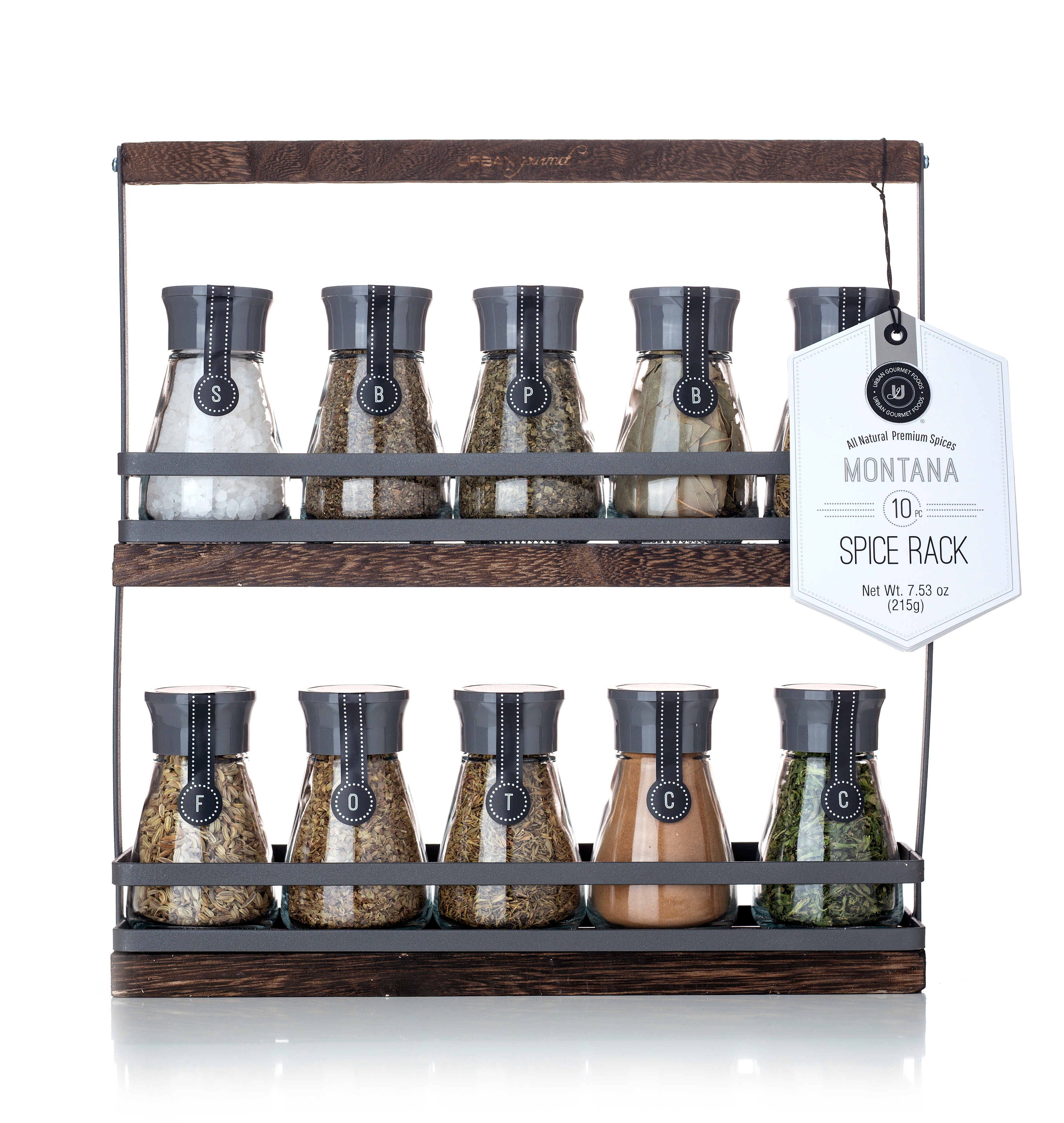 Esseno Spice Rack, Solid Wood Spice Rack