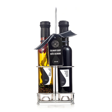 Infused Olive Oil & Balsamic Vinegar Set with Caddy