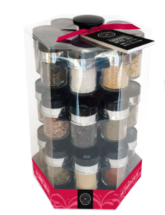 Round Countertop Carousel 24-Jars Spice Rack Set, 13.30 oz (380g)