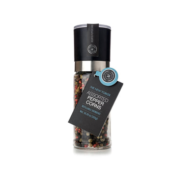 THE NEW YORKER Assorted Peppercorns Glass Grinder, 6
