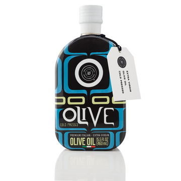EVOO EXTRA VIRGIN OLIVE OIL in a designed Sleeve Glass bottle with a retractable spout